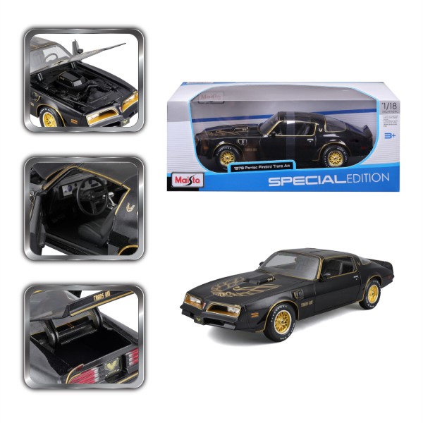 Фото - Колекційна машинка 1:18 Maisto 1978 Pontiac Firebird Trans Am (31464 met.black)